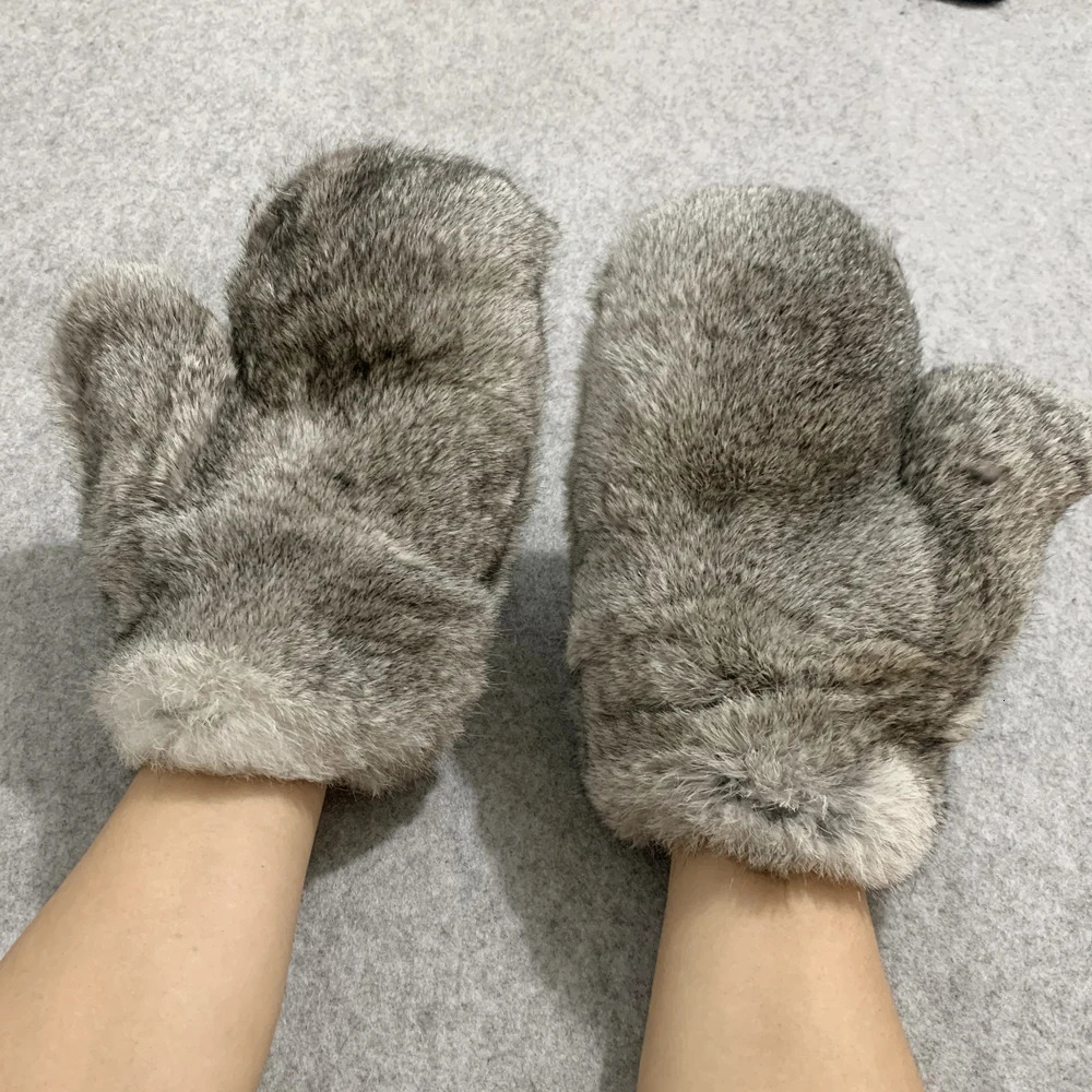 2024 selling Mens Winter Warm Rabbit Fur Gloves Fashion Neutral Russian Womens 241212