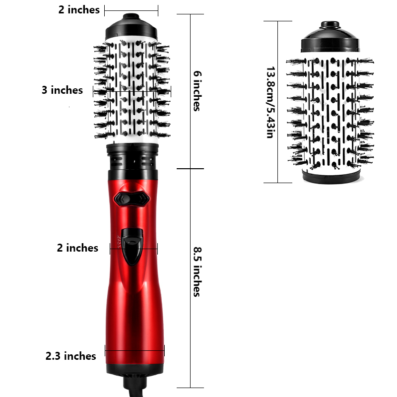 Hair 2 In 1 Hot Air Spin Brush Curg Straightening Styg Auto-Rotating Ionic Round Blow Dryer Volumizer