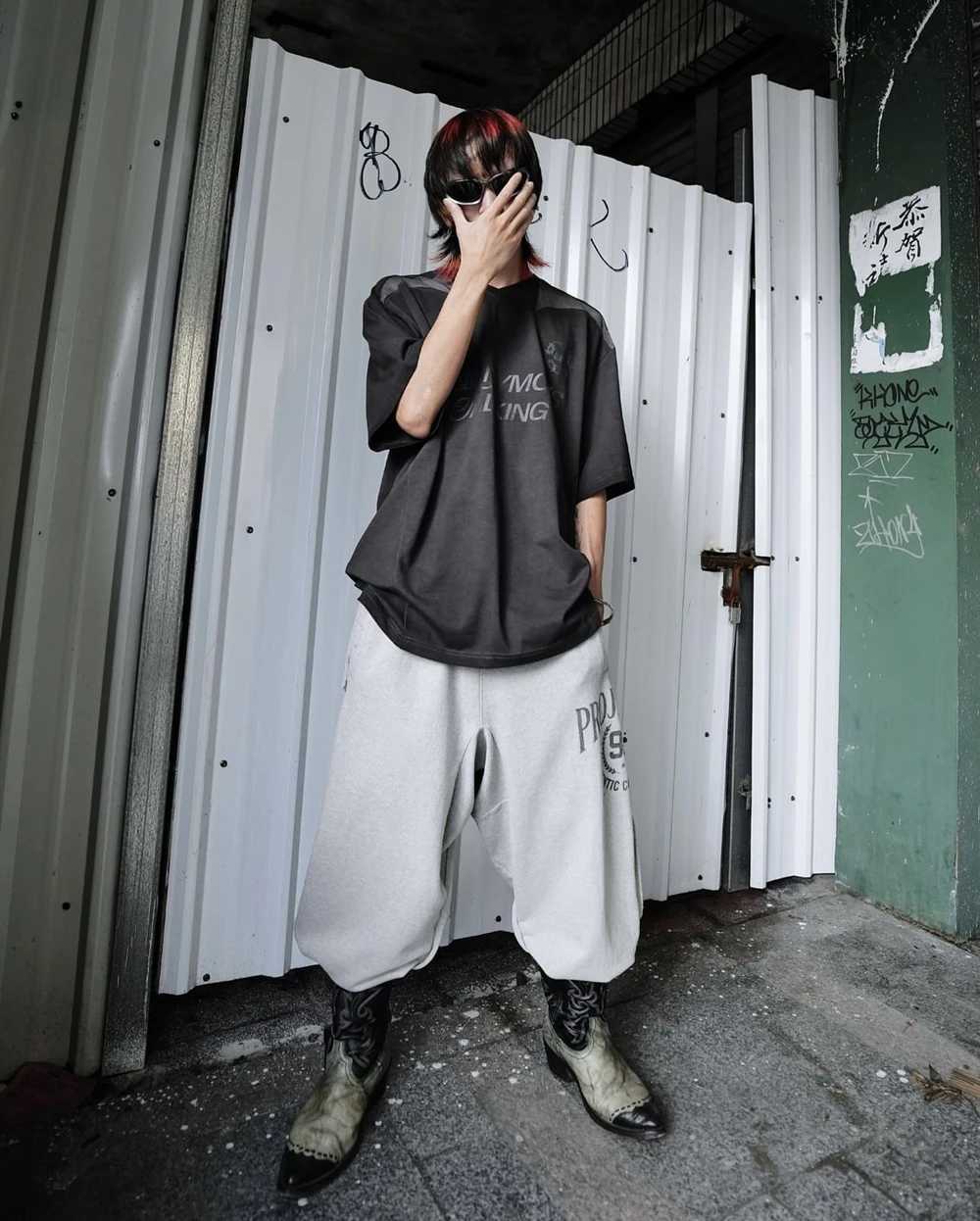 Yao888 casual fashion cotton loose retro pants splicing work cut floor length Trouser mens super street sports pants X241216
