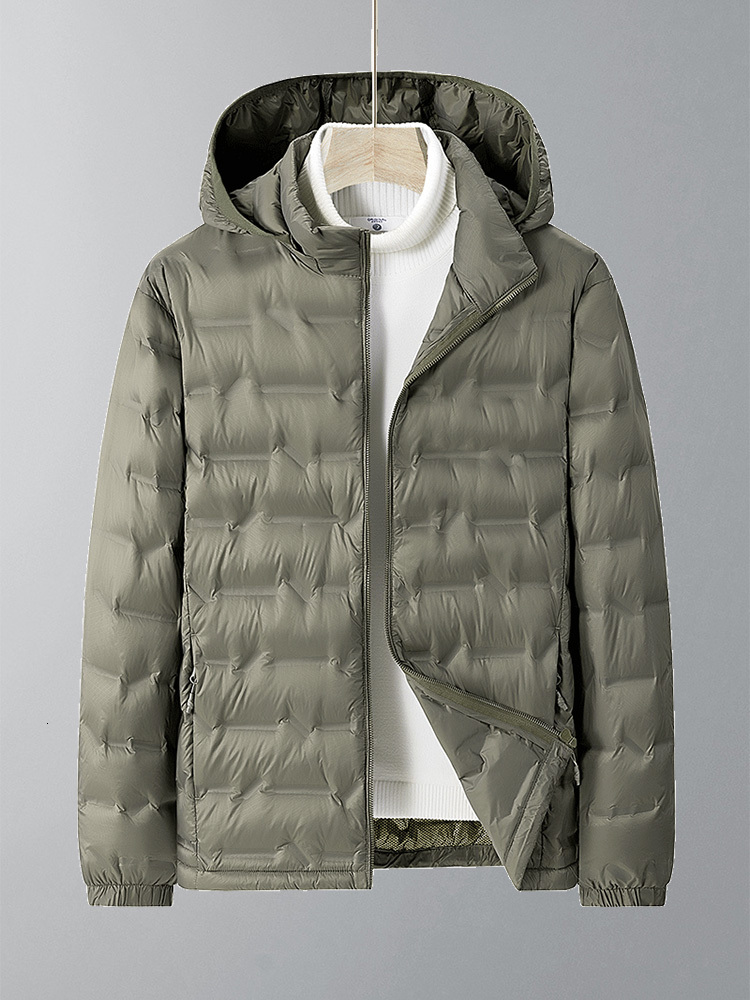 Winter Men's Jacket Hat Detachable White Duck Down Padded Graphene Heating Warm Hooded Windbreaker Puffer Coat 8Xl