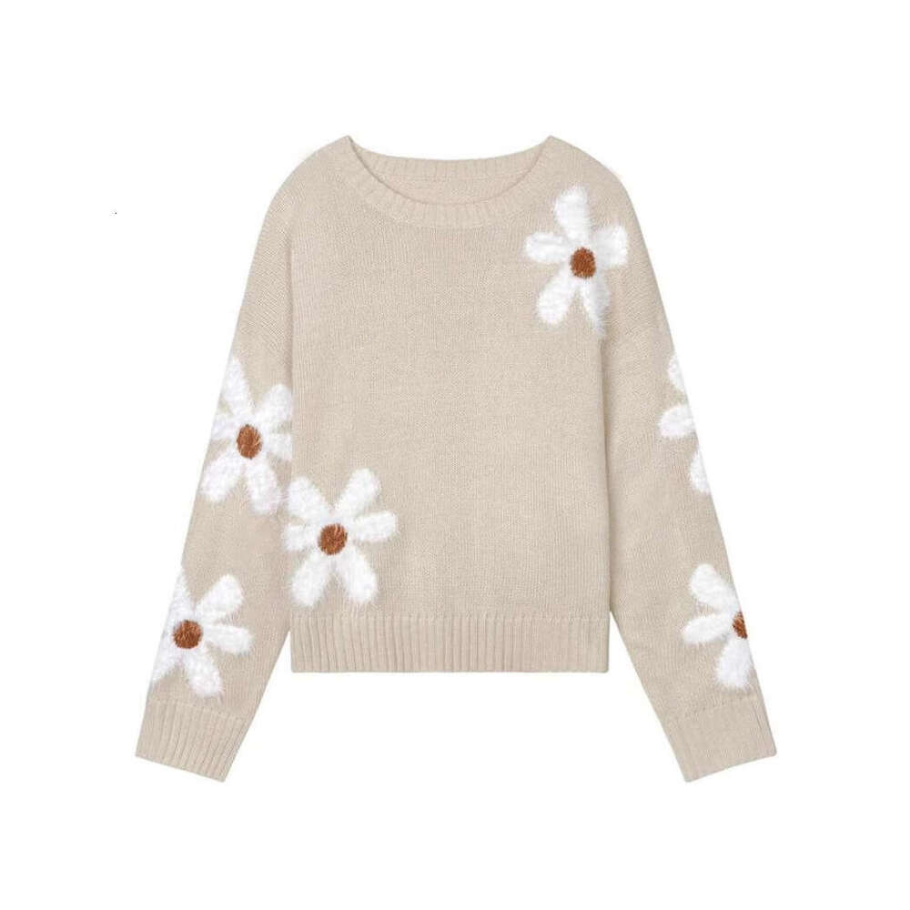 Fashion Pullover Round Neck Long Sleeved Sweater, European And American Foreign Trade Wer Jacquard Clothes, Autumn Women's Clothing