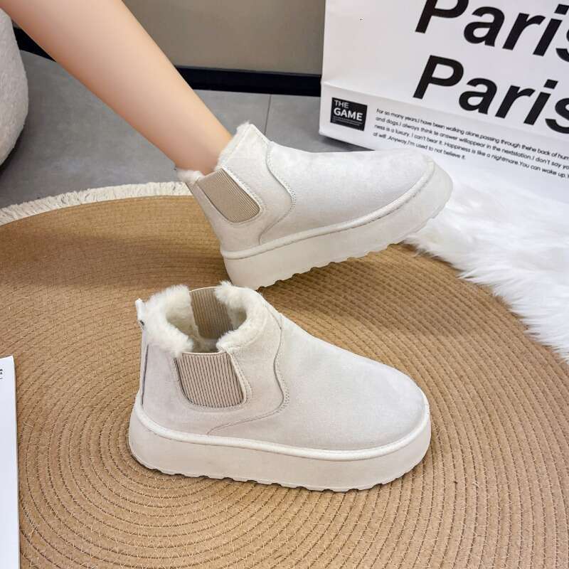 2024 Winter Plush Warm Snow Casual Non Slip Suede Thick Bottom comfort Women's Short Boots Plus size 36-44