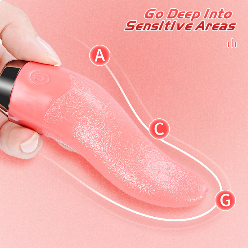 Soft Realistic Tongue Shaped Vibrators for Female Sex Toys