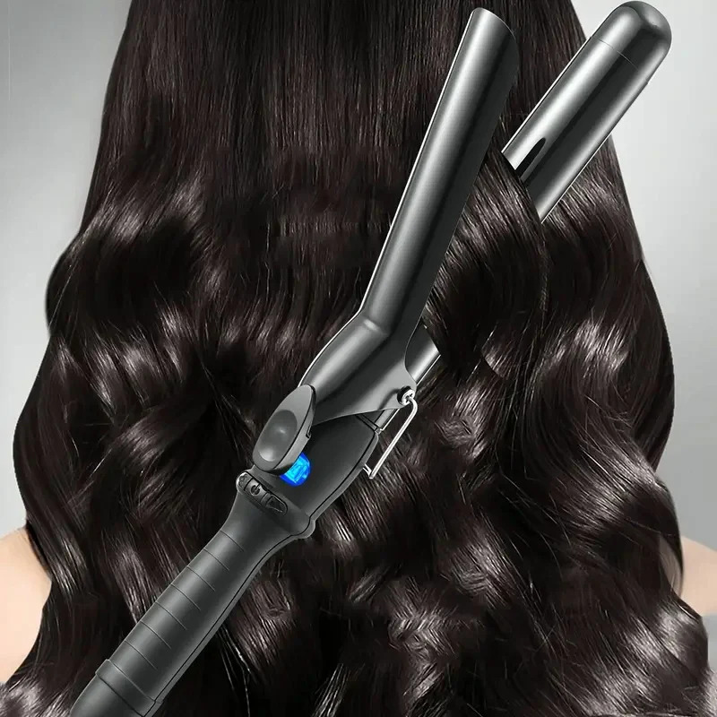 Professional Hair Curler 1.25 Inch Clipped Curling Iron with Extra Long Ceramic Barrel LCD Temperature Adjust up 241216