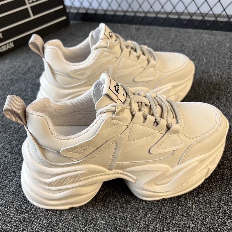 Thick soled daddy shoes women 2024 spring new small height shoes all casual outdoor sports shoes