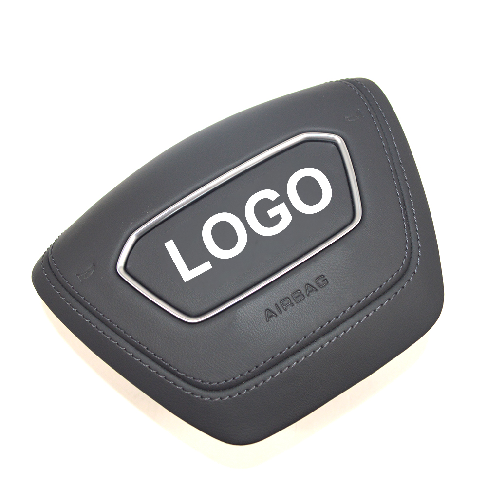 For Audi A6 C8 brown black leather Steering wheel decorative cover matte