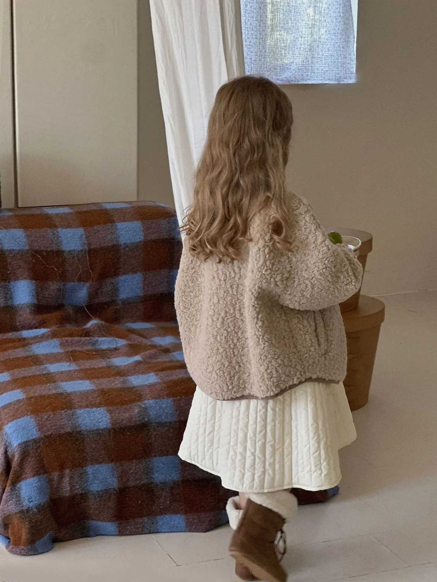 MILANCEL Childrens Fleece Coat 2-7 Y Spring Autumn Korean Sle Girls Loose Coat Kids Thick Casual Outwear Girls ClothingXJ241214
