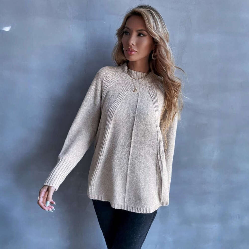 Loose Versatile Slit Knitted Long Sleeved Sweater European And American Foreign Trade, New Autumn Clothes For Women