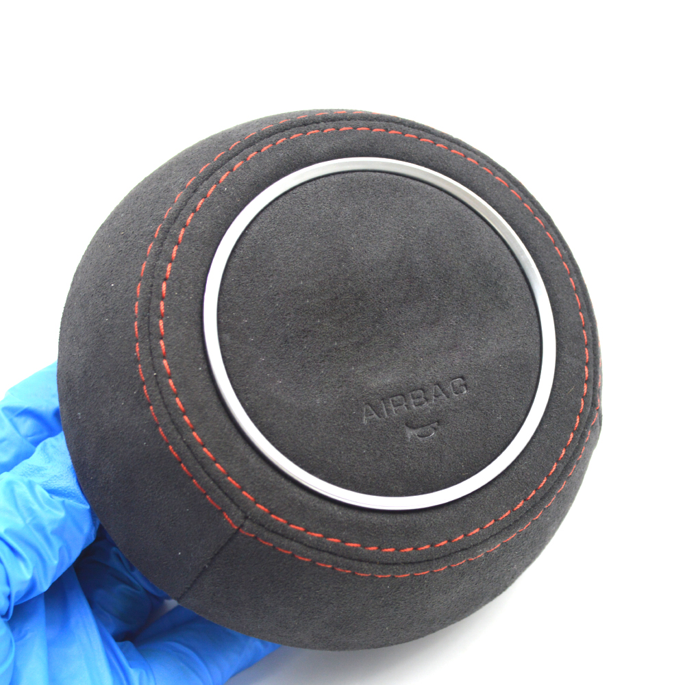 For Audi A4 B9 white black red Alcantara Steering wheel decorative cover Matte