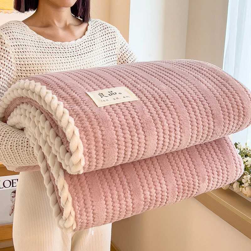 Throw Blanket for Sofa Winter Blanket King Size Home Warm Plaid Comforter Bedspread Bedding SheetC241216