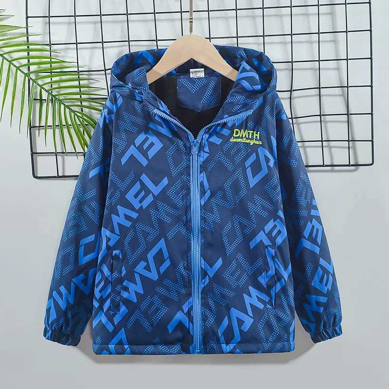 Children Jacket Boys Fashion Outdoor Thick Autumn Waterproof Jackets for Kids Warm Clothes Winter Boys Windbreaker Hooded CoatXJ241214