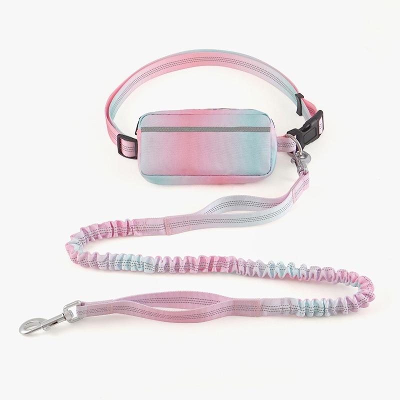 Hands Free Dog Leash with Waist Belt Adjustable Elastic Bungee Pet Running Lead for Walking Training