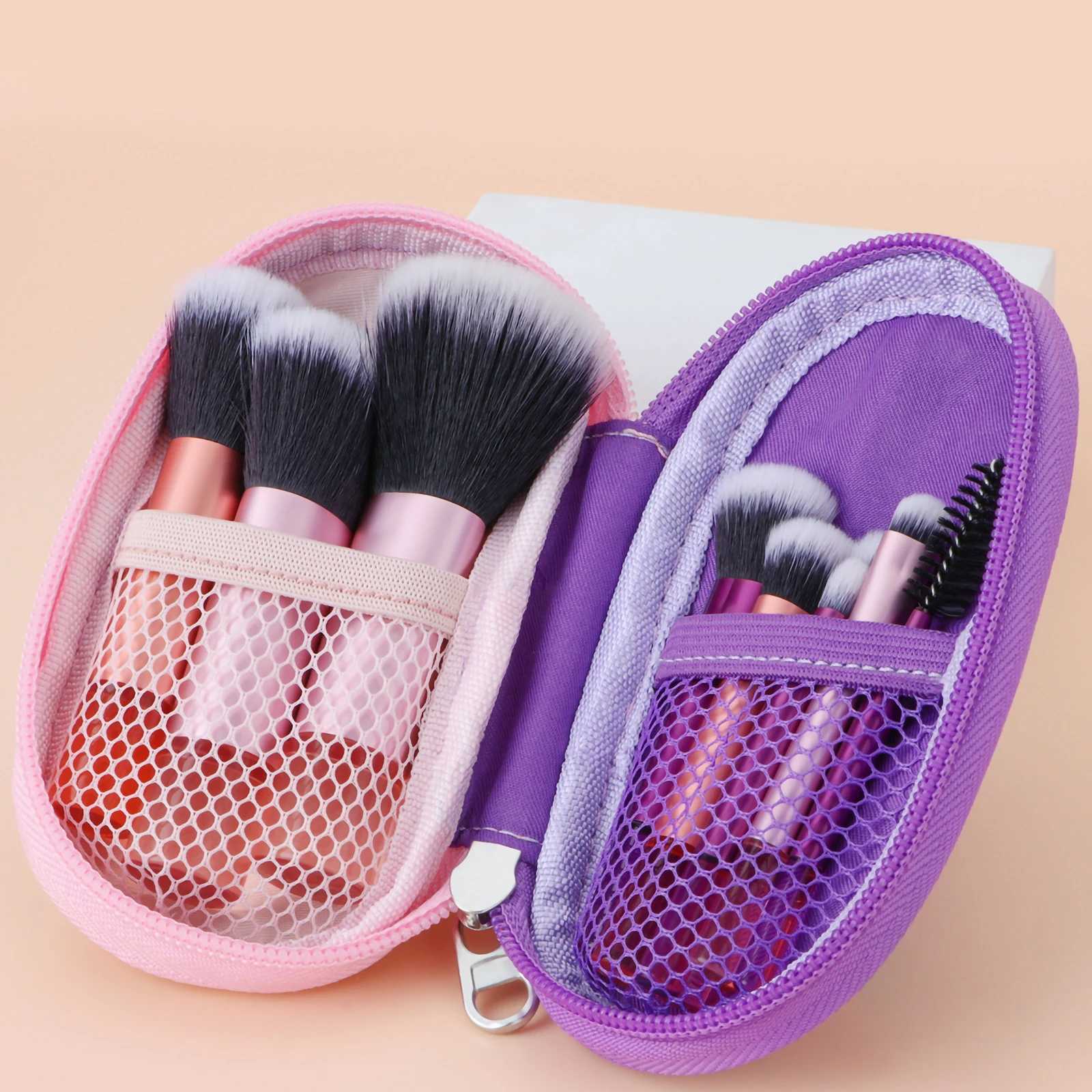 10 color Mini makeup brush Travel portable Makeup Tool Makeup Puff - Palm Brush Professional Makeup tool set Christmas gift W241216