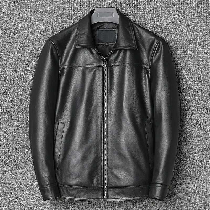 2024 New Man Cowhide Jacket Mens Genuine Leather Casual Jackets Real Natural Leather Coat Spring and Autumn Clothes Size S-5XL W241216