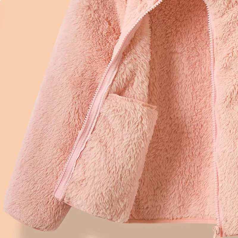 1-12 Years Boys Girls Jackets Spring Autumn Long Sleeve Outerwear Kids Clothes Baby Plush Cardigan Coats Casual Children JacketsXJ241214
