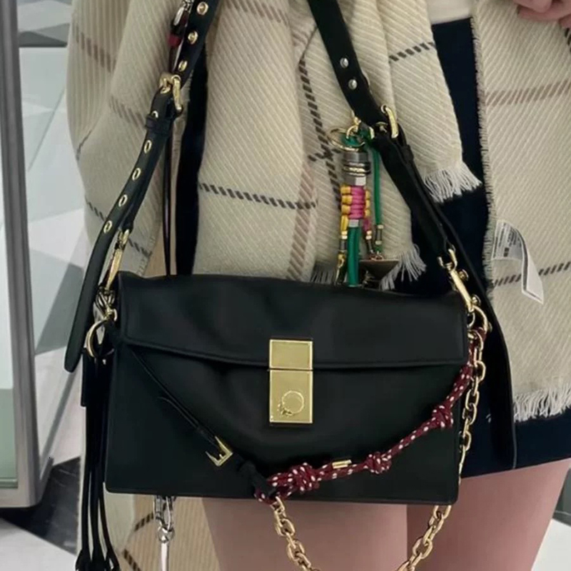 Women's Crossbody - Soft Leather, Gold Style, Designer Shoulder Bag For Trendy Looks