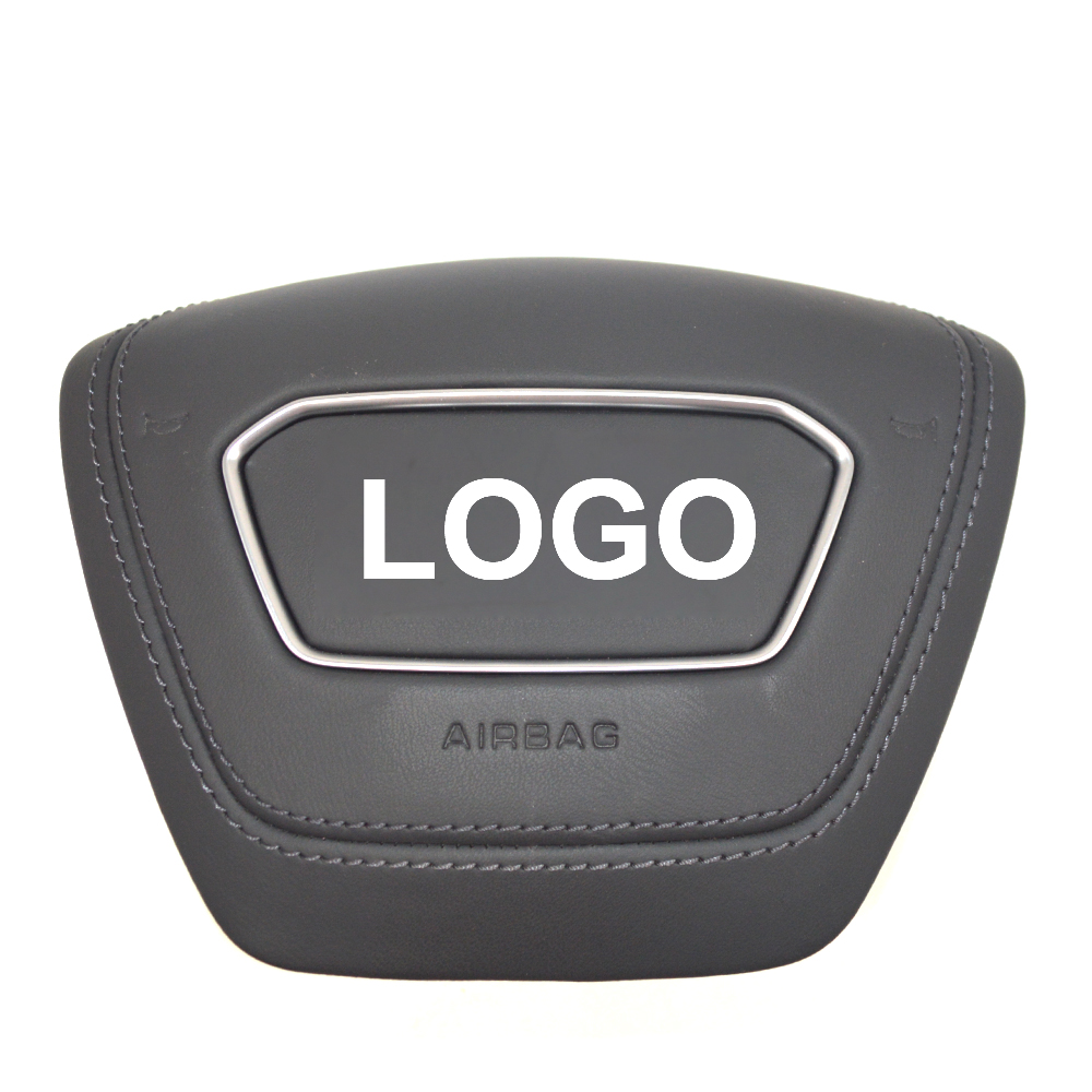 For Audi A6 C8 brown black leather Steering wheel decorative cover matte