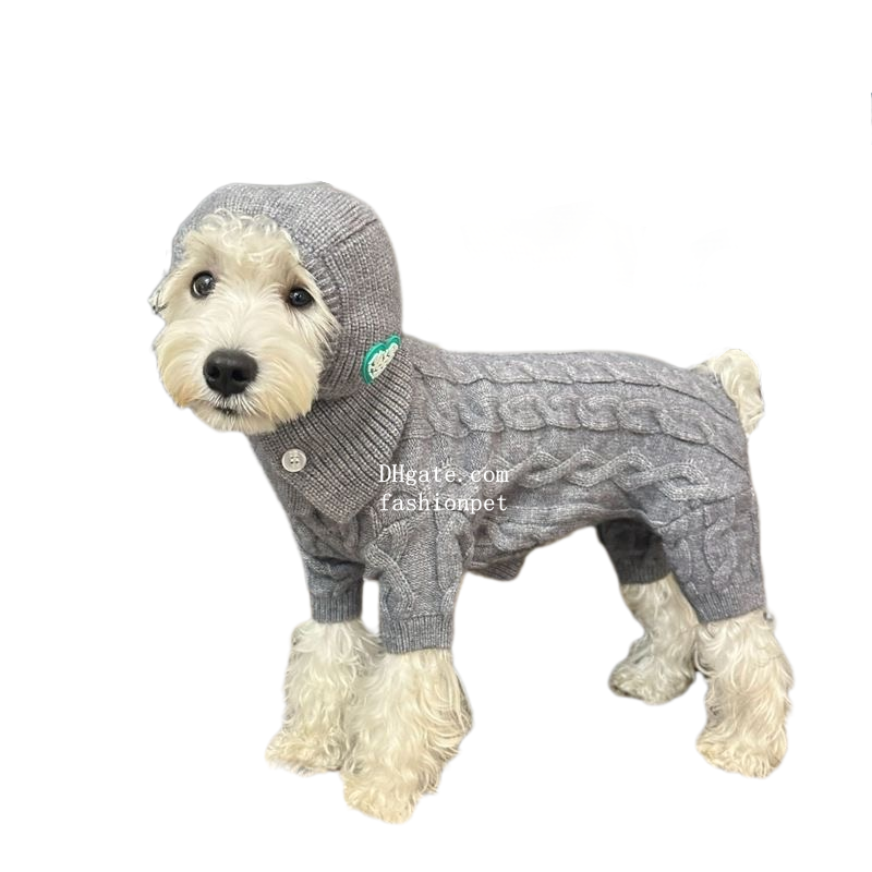 Dog Sweater with Hats Knitted Dog Clothes 4 Legs Dog Jumpsuit Sweater Pullover Winter Coats Solid Color Puppy Sweater Warm Cat Sweater Dog Sweaters for Small Dogs Y231