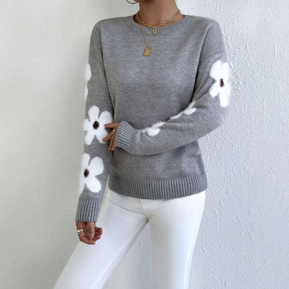 Autumn And Winter Fashion Temperament Elegant Wer Jacquard Knitted Pullover Clothes Autumn Women