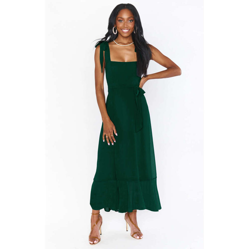 Summer New Elegant Fashionable European And American Women's Clothing Temperament Commuting Slit French High-End Feeg Dress Fashion Quality Class
