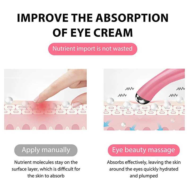 Electric Eye Massager Vibration Wrinkle Anti-Ageing Eye Massage Dark Circle Removal Beauty Face Eye Care Pen Pink and WhiteXJ250224