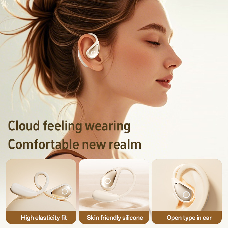 M96 Bluetooth 5.3 Wireless Bone Conduction Headphones Clip Ear Music Noise Canceling Headset HD Call Sports Gaming Earphone