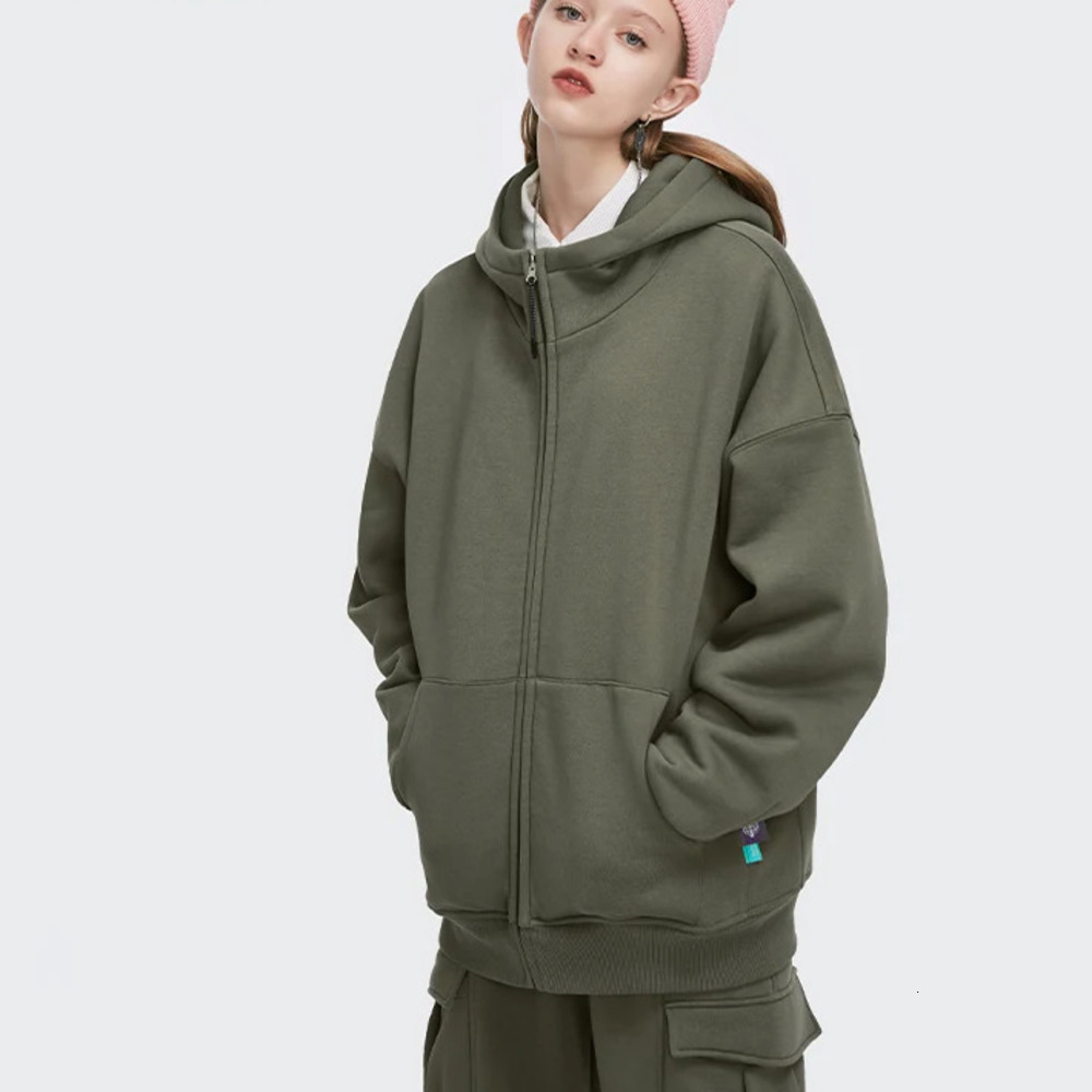 Casual Zip Up Hoodies Men Winter Thick Fleece Sweat Jacket Unisex Matching Hooded Sweatshirt Couple