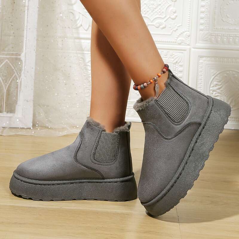 2024 Winter Plush Warm Snow Casual Non Slip Suede Thick Bottom comfort Women's Short Boots Plus size 36-44
