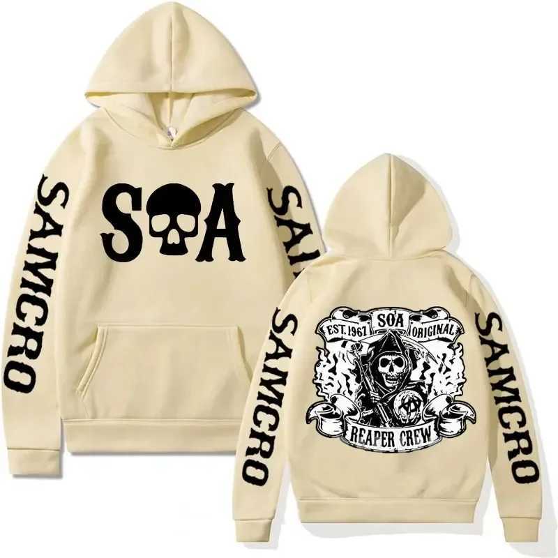 Sons of Anarchy SAMCRO Mens Graphic Hoodie Rock Punk Sportswear Mens Harajuku Trend Retro Super Large Hoodie X241216