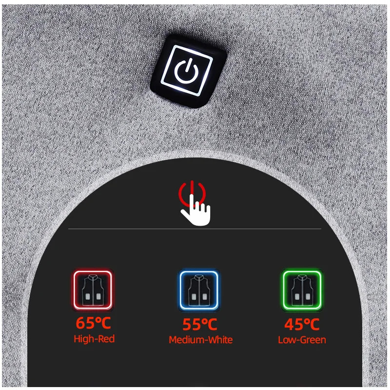 Mens 5-zone hooded sweatshirt with USB charging and electric heating womens jacket wool hiking clothing 241214