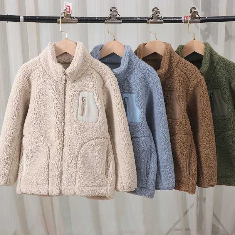 Childrens Plush Jacket Warm Winter Cold Weather Gear Snow Windproof Outdoor Outerwear for Kids Casual Boys Girls Tops ClothesXJ241214