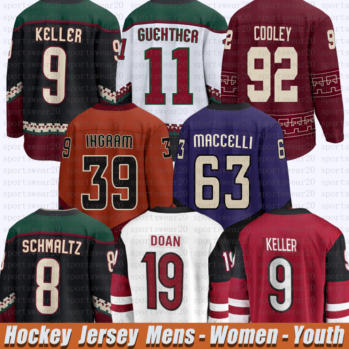 9 Clayton Keller arizona hockey jersey coyotesS jersey Logan Cooley Nick Schmaltz Bjugstad Matias Maccelli DylanS Guenther Lawson Crouse ingram Shane Doan jerseys