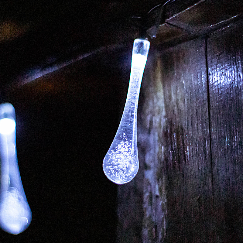 LED Solar Water Drop Light Bubble Ball Outdoor Weatherproof String Lights for Garden Decoration