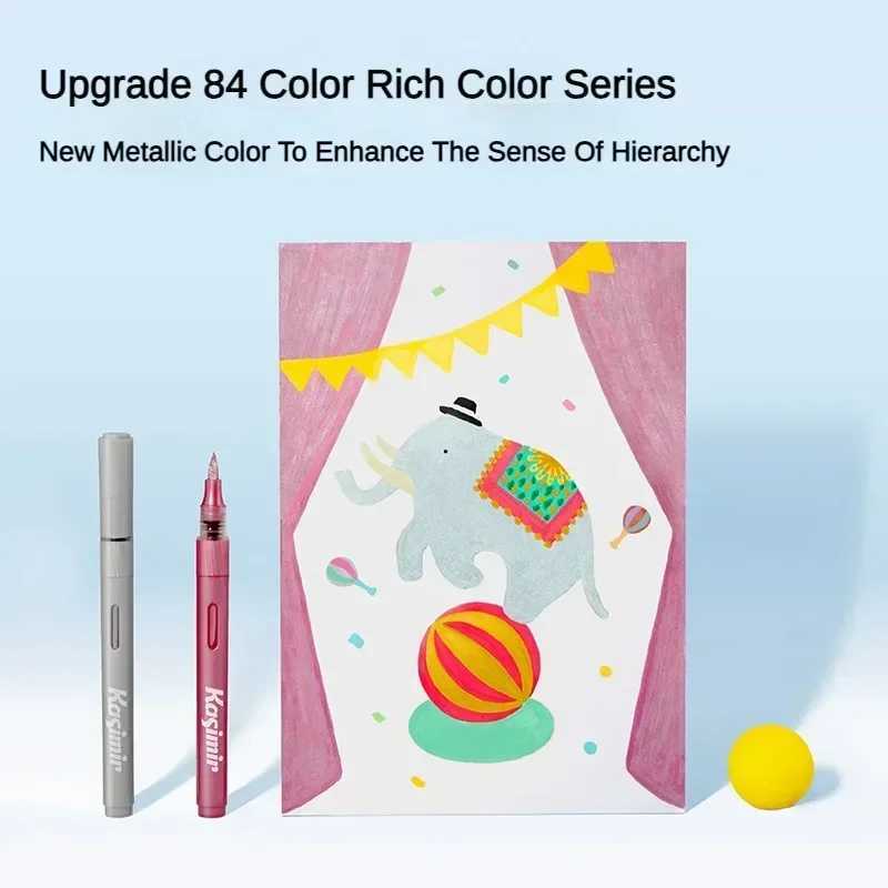 Markers KASIMIR Soft Brush Direct-liquid Acrylic Marker Paint Pen Pull out appearance Graffiti Manga Crafts School Stationery Supplies H241215