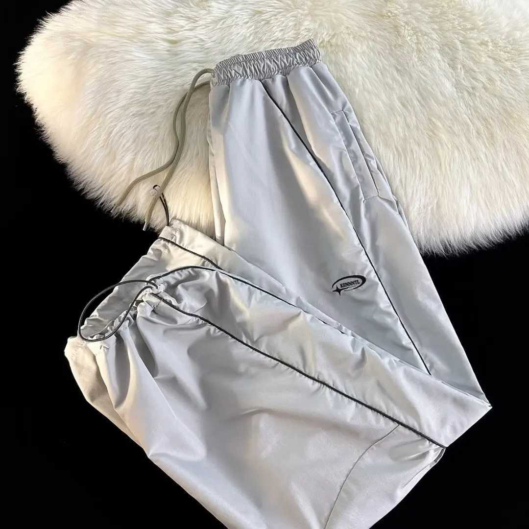 American ultra-fine mens casual track luggage cargo pants wide leg street wear sports pants Techwear Korean Y2K pants mens clothing X241216