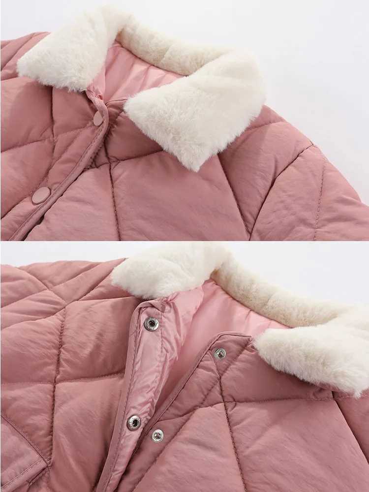 Lightweight Down Jackets Lapel Collar Cotton Clothes Autumn Winter Warm Casual Outerwear Kid Boys Girls Baby Coat Christmas GiftXJ241214