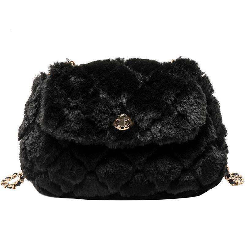 Autumn And Winter Styles Of Woolen Small Bags For Women, New Trendy Korean Version, Versatile Crossbody Bag, Fashionable Dia Grid Chain Bag