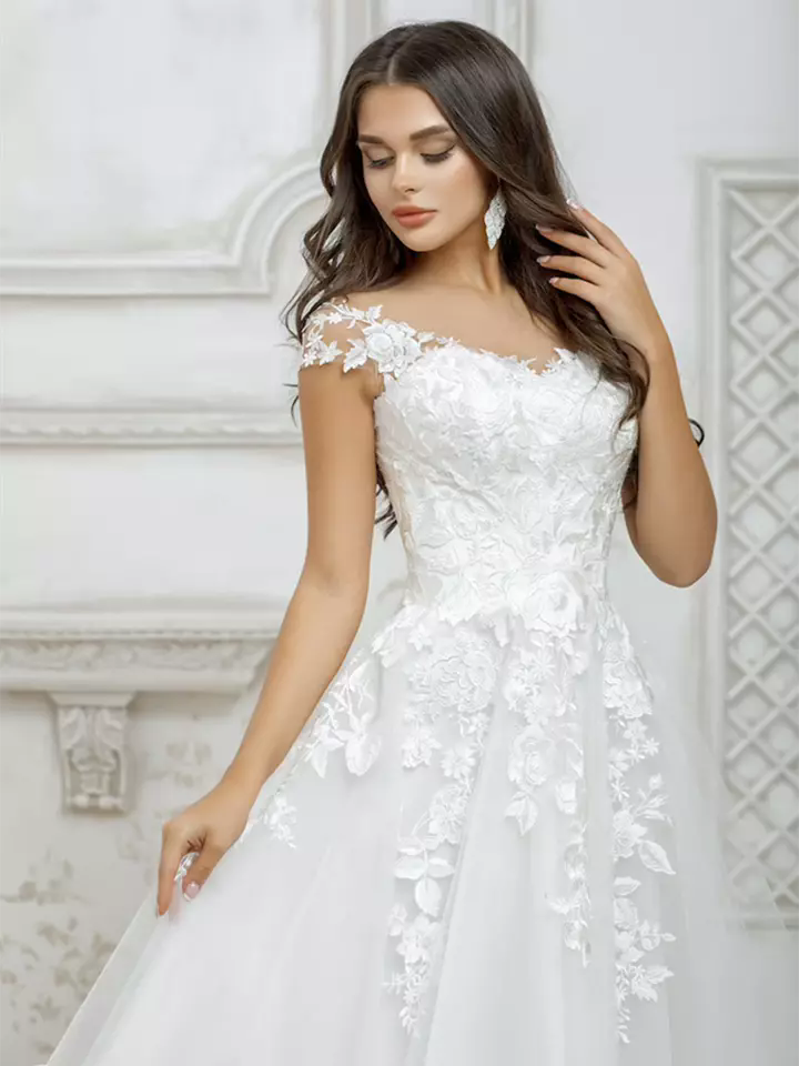 Dubai Arabic Mermaid Wedding Dresses Plus Size Scoop Neck Long Sleeves Sweep Train Bridal Gowns Bling Luxury Beading Formal Women Brides Dresses 02