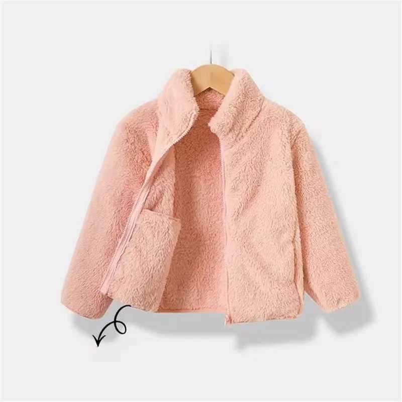 1-12 Years Boys Girls Jackets Spring Autumn Long Sleeve Outerwear Kids Clothes Baby Plush Cardigan Coats Casual Children JacketsXJ241214