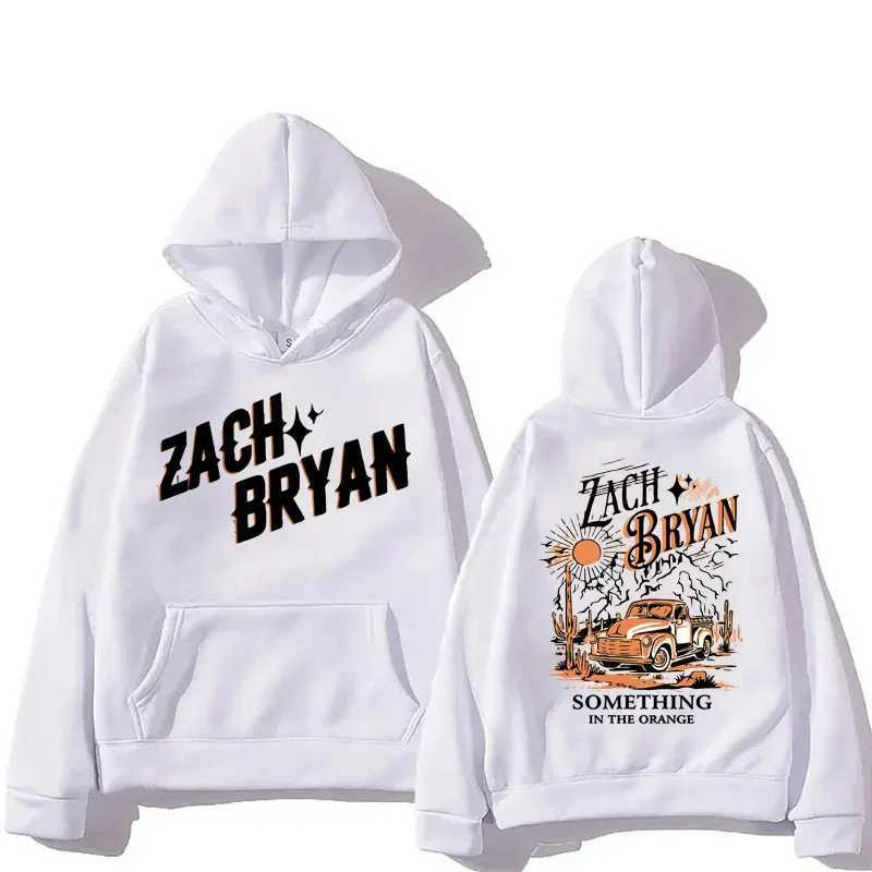 Zack Bryan Country Music Orange Hoodie Fashionable Harajuku Retro Casual Song Set Long Sleve Strtwear Unisex X241216