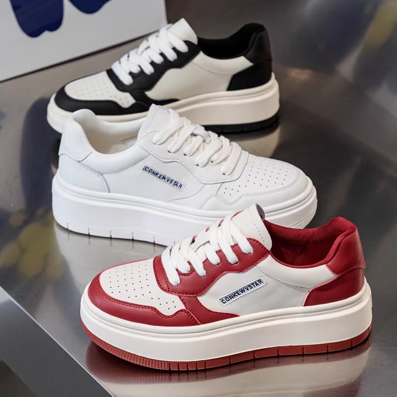 2024 explosion thick soled small white shoes female casual sports shoes lovers fashion all matching board shoes