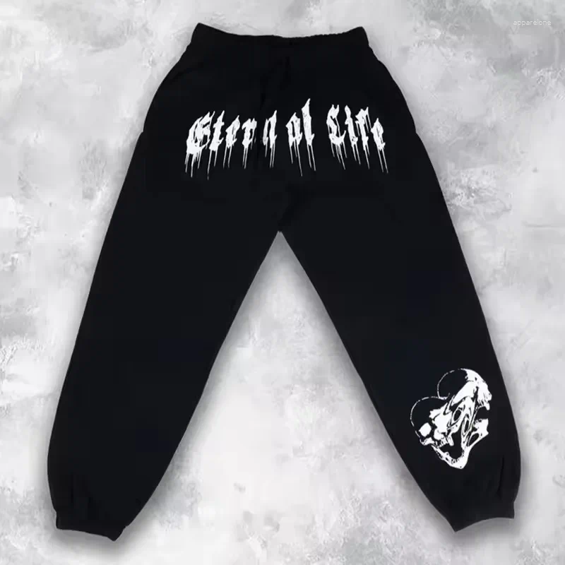Mens Pants Graphic Print Men Drawstring Sweatpants Hiphop Women Winter Fashion Streetwear Clothing