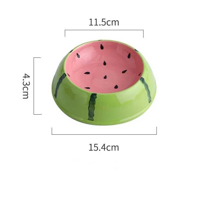 Cat Feeders Cat Bowl Ceramic Cat Food Bowl Cat Drinking Bowl Anti slip and Anti overturning Food Cute Fruit Pet Supplies z241213