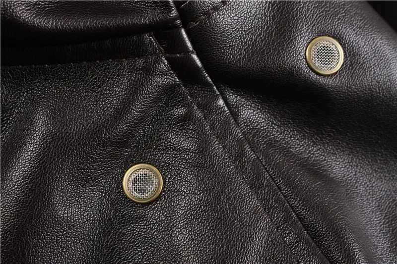 2024 Winter Vintage Leather Jacket Men Oversized Streetwear Removable Fur Collar Flight Motorcycle Bomber Padded Air Force Coats W241216