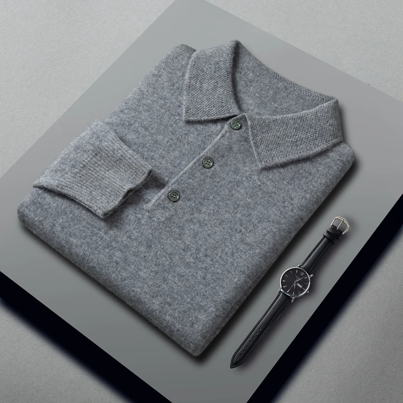 Zocept s autumn and winter soft knit shirt solid color lapel cashmere sweater mens zipper 241211