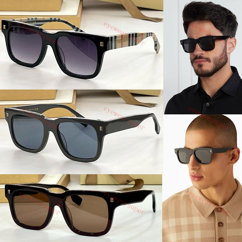 Mens Fashion Square Sunglasses Acetate Frame Outdoor Leisure Business Glasses UV400 Protective with Packaging Box