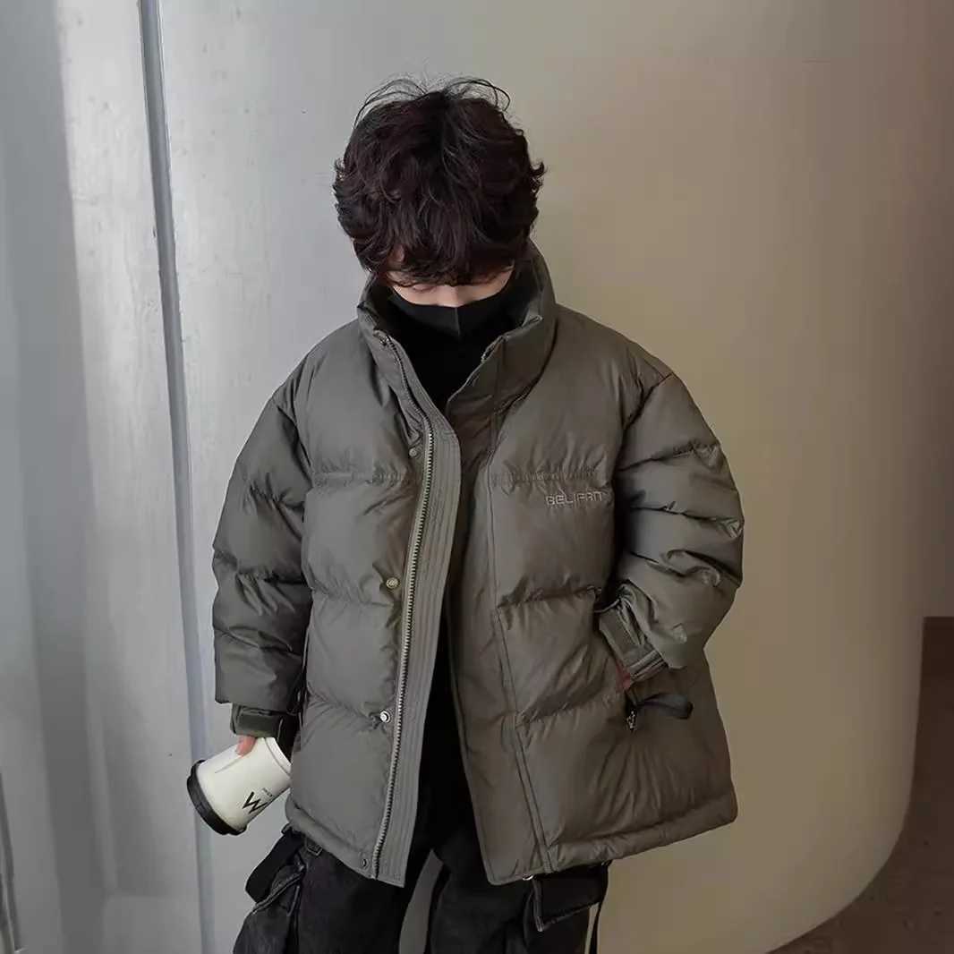 Winter 2024 Children Boys Parkas Cotton Padded Letter Printed Thicken Warm Kids Boy Outerwear Casual Turtleneck Baby Boy JacketsXJ241214