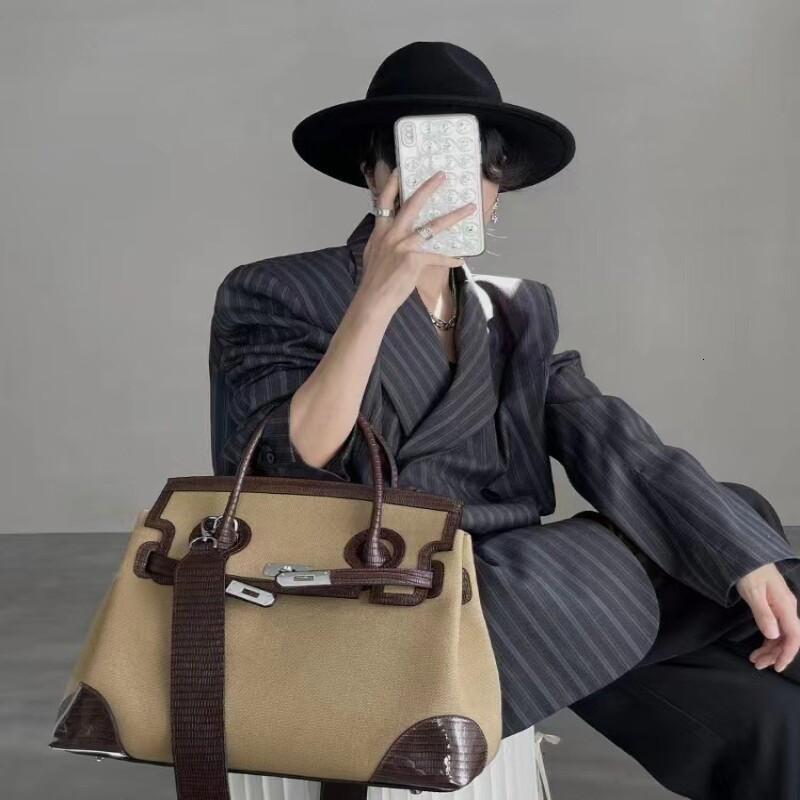 New Large Capacity Handbag PU Leather High Quality Retro Canvas Large Women s Shoulder New Fashion Designer Crossbody Bag bag