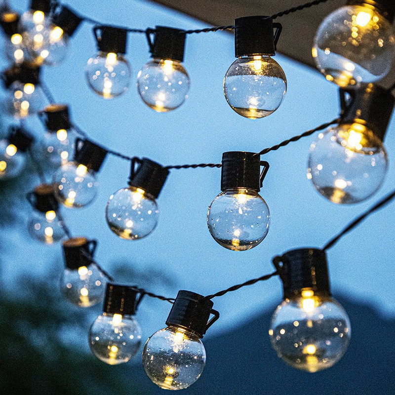 Waterproof LED Globe String Lights for Outdoor Camping Decoration - Large Round Ball Design