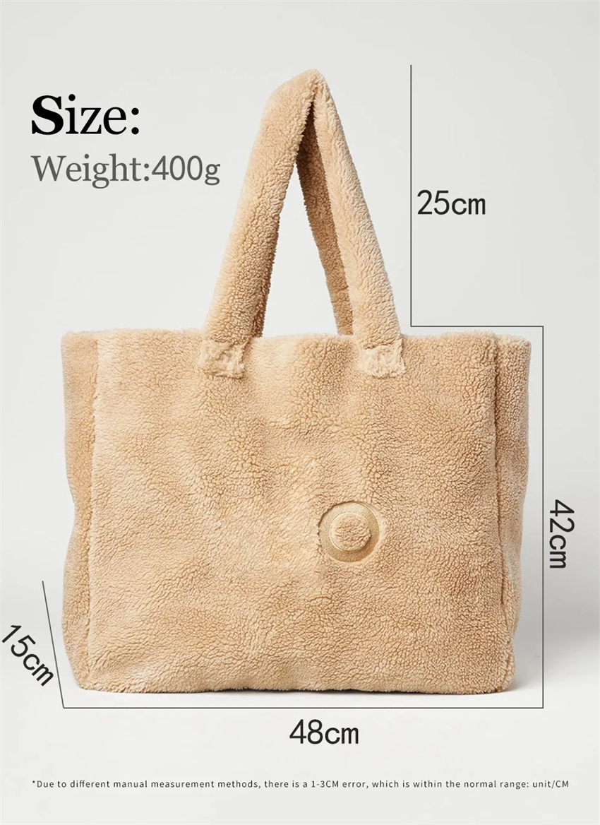 Yoga Foxy Sherpa Tote Fashion Letter Plush Handbag Comfortable Strap Large Capacity Storage Shoulder Bag n7
